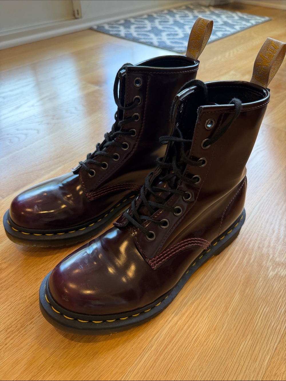 Dr. Martens Ox Blood Leather 8-Eye Lace-Up Boots